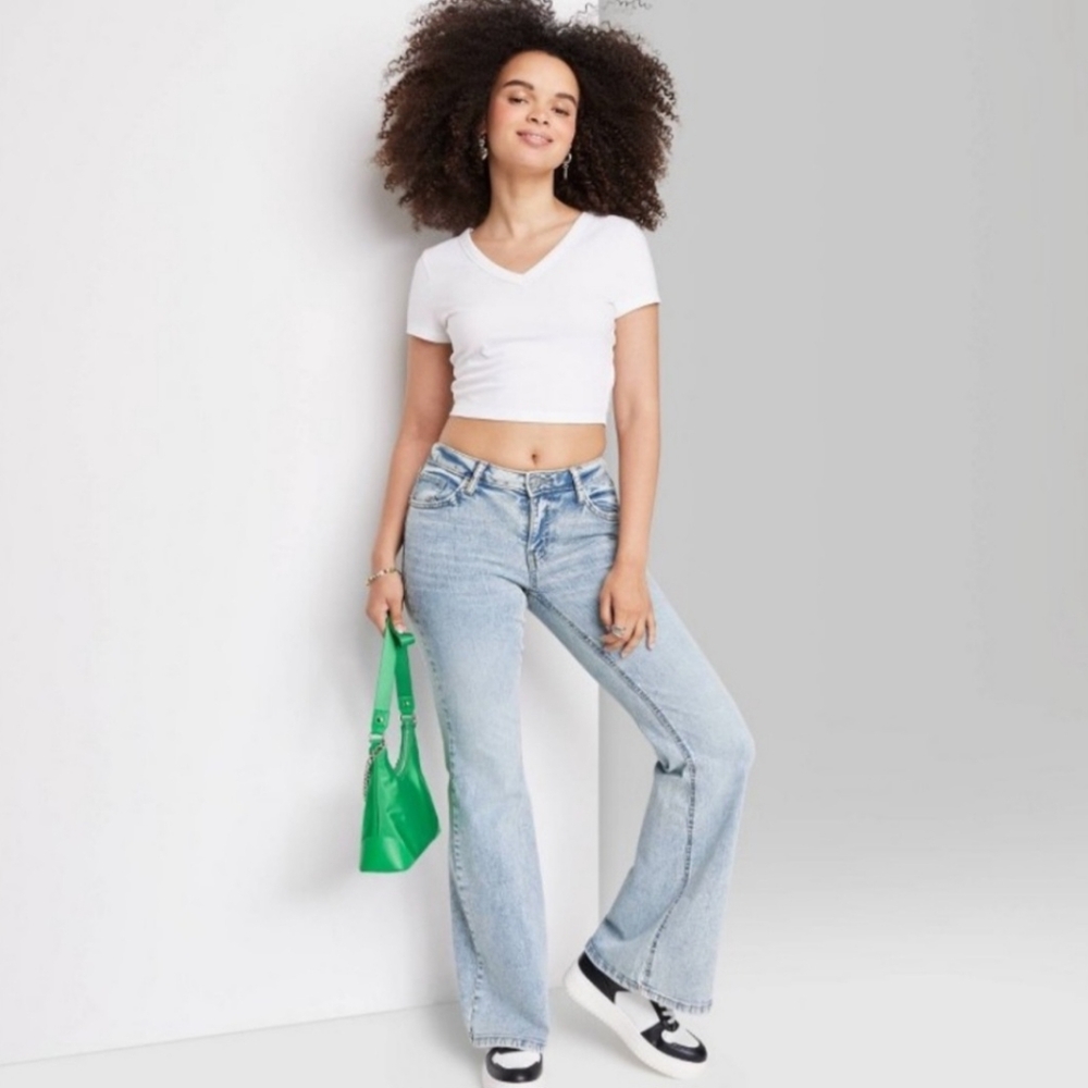 Women's High-Rise Flare Jeans - Wild Fable Light Wash 2